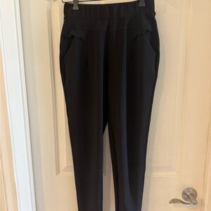 Women's INDERO Blk Pants sz Large stretchy w/pockets skinny leg